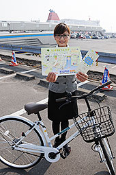 港発街巡りはいかが　自転車貸し出し、マップも配布