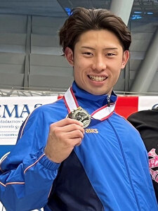 アブロス日新出身・阿部尋斗が日本代表選―フィンスイミング　１００メートル、４×１００メートルリレー