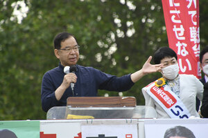 「９条生かした外交を」<br />
共産・志位委員長　札幌街頭で演説