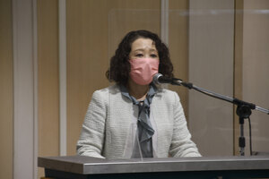 芳野連合会長は春闘５％賃上げ訴える　<br />
統一選「人物重視」　札幌でブロック会議  